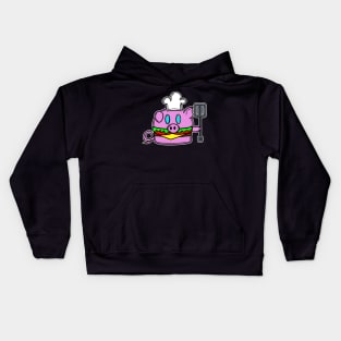 Chef Pig Pork Barbeque Summer Cheeseburger Kids Hoodie